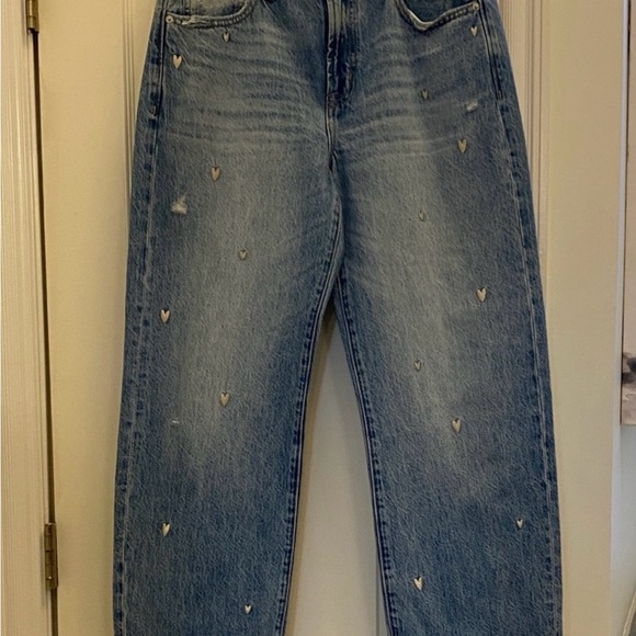 pistola Denim - Pistola Light Blue Straight Leg Jeans with Heart Details